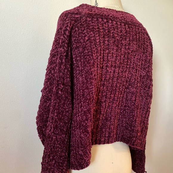 Fuscia Button Down Chenille Sweater - Picture 8 of 8